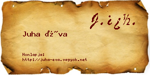 Juha Éva névjegykártya